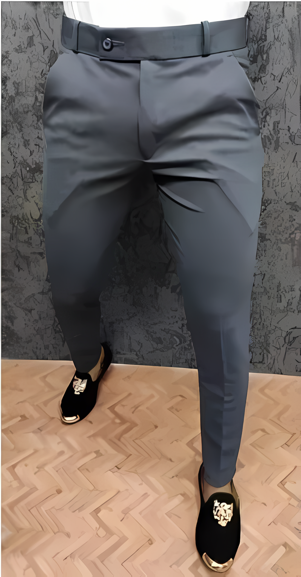 Popcorn Fabric Ankle Length Trouser For Men's