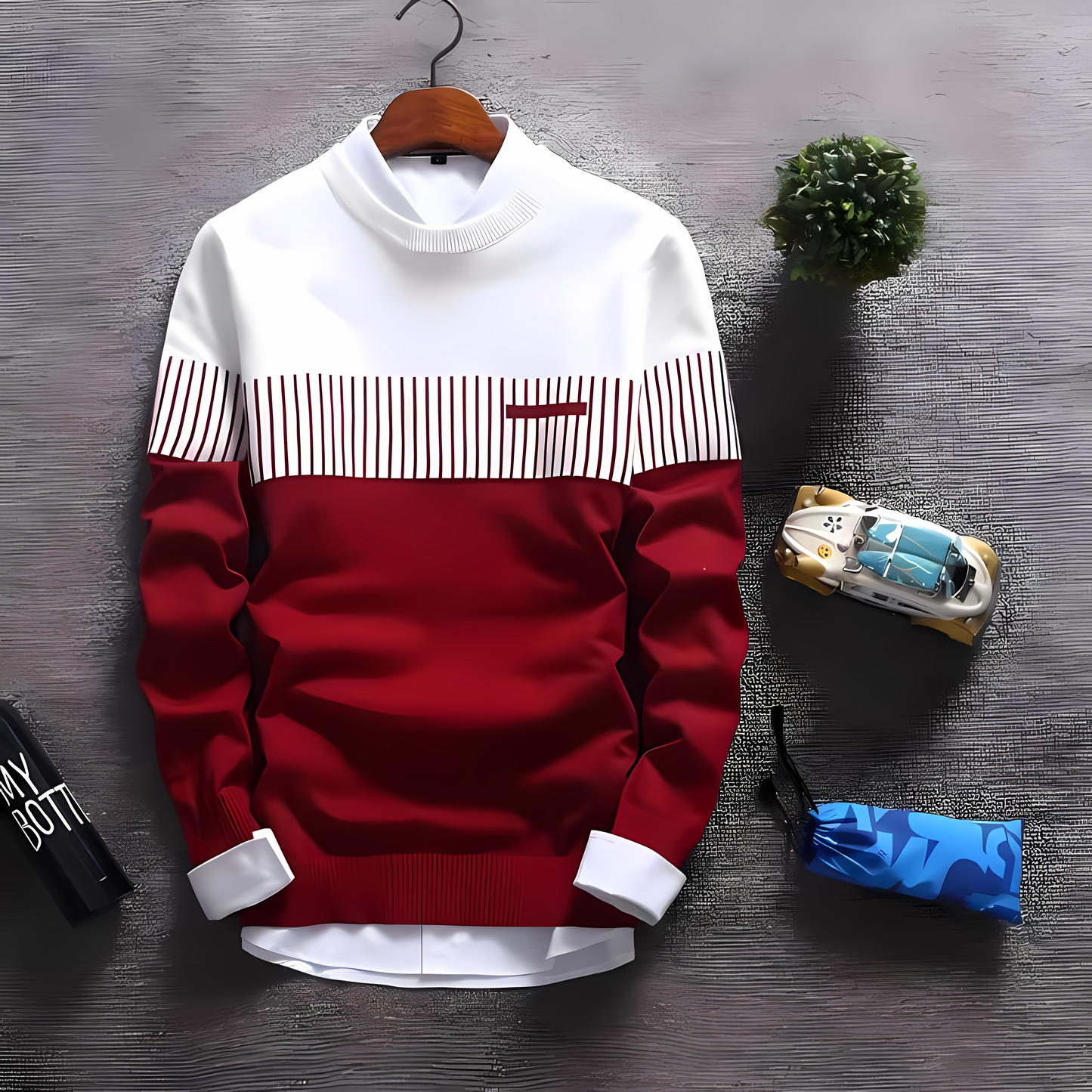 Cotton Blend Color Block Full Sleeves T-Shirt