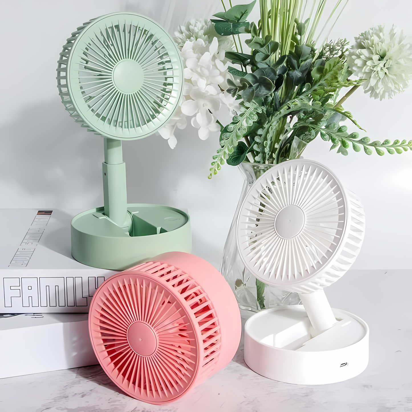 Adjustable Height Telescopic Rechargeable Standing Fan Rechargeable Pedestal Fan