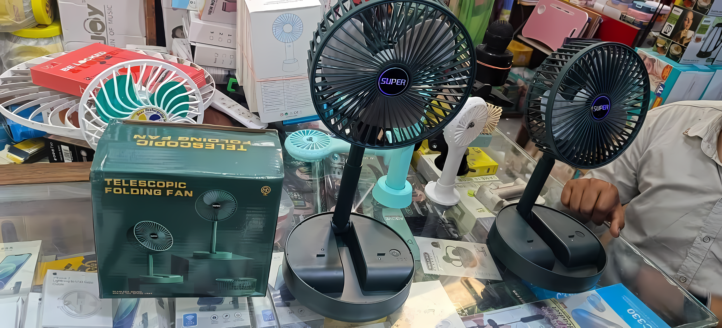 Adjustable Height Telescopic Rechargeable Standing Fan Rechargeable Pedestal Fan