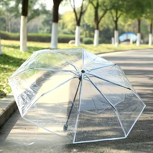 Clear Dome Transparent Umbrella - Windproof &amp; Stylish Rain Cover.